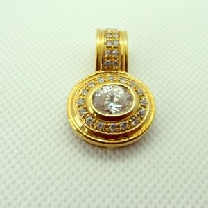 ❤️ Vintage 1980’s CZ Sterling Silver 925 Gold Plated Vermeil Pendant